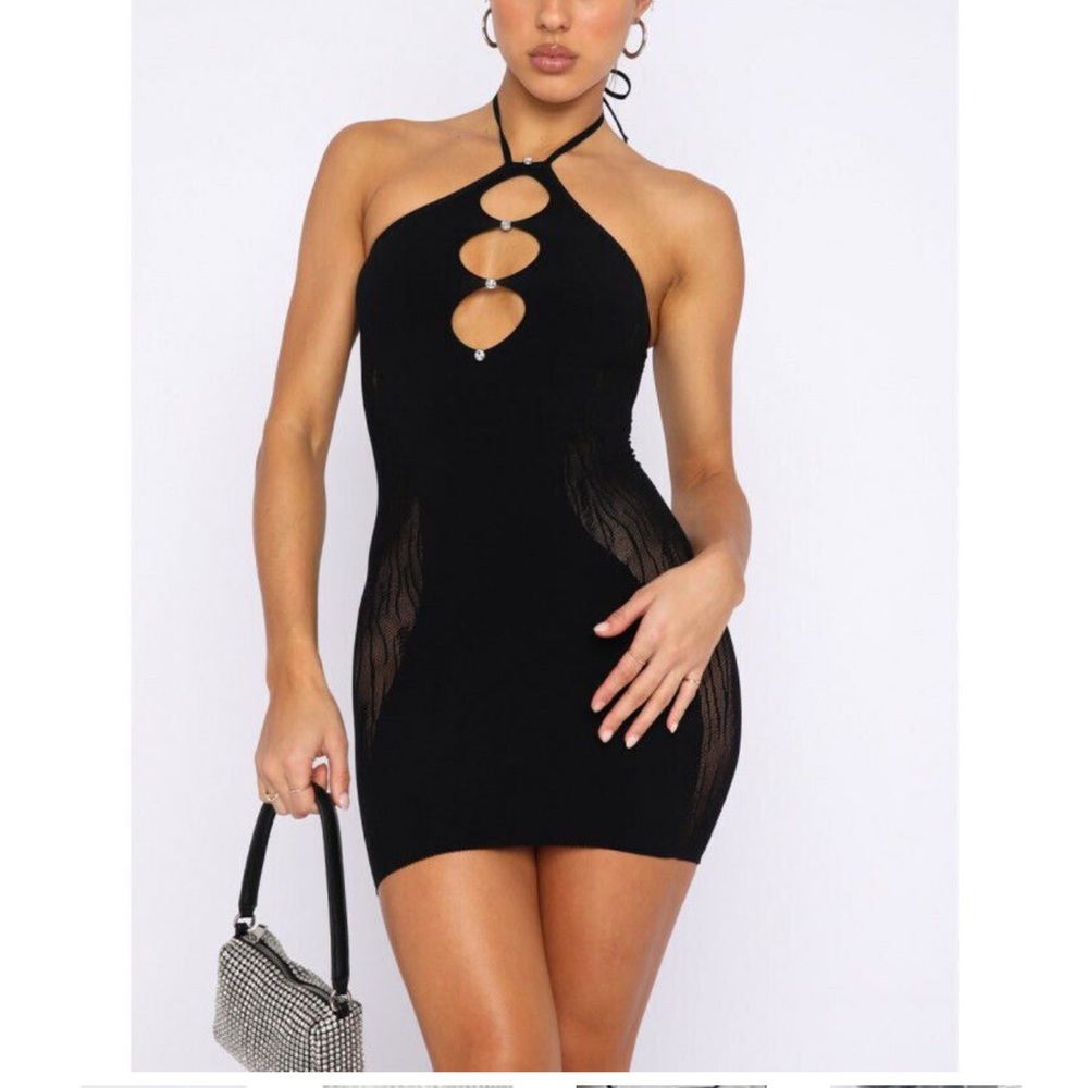White Fox Black Dress